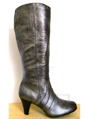 NWOB Børn tall metallic silver pewter fall boots